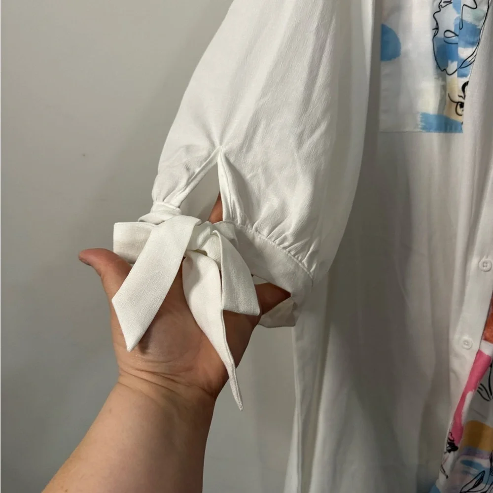 Shein - White Floral Tunic Shirt - Picture 5 of 8
